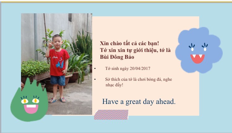 bé Đông Bảo lớp b1